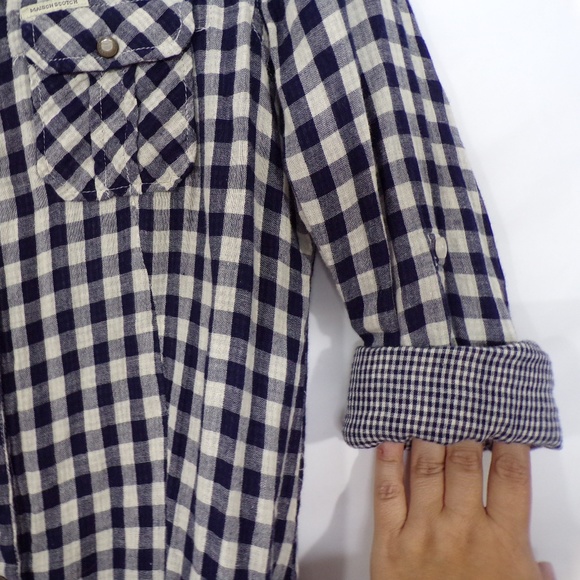 Maison Scotch Gingham Tie Waist Shirt Dress Sz 2 - Picture 3 of 7